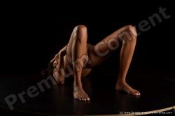 Nude Woman Black Laying poses - ALL Slim Laying poses - on back medium black Standard Photoshoot Pinup